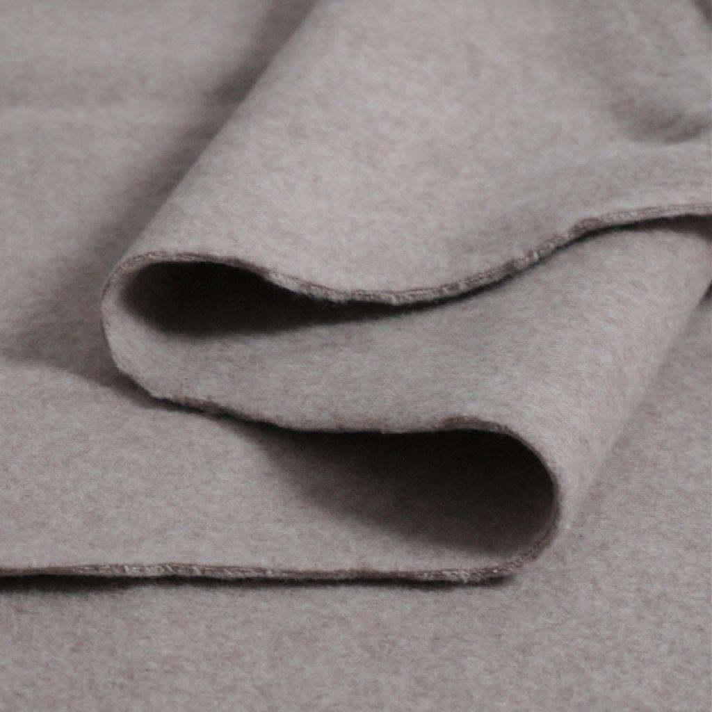 Baumwollfleece hellbraun melange - Bio